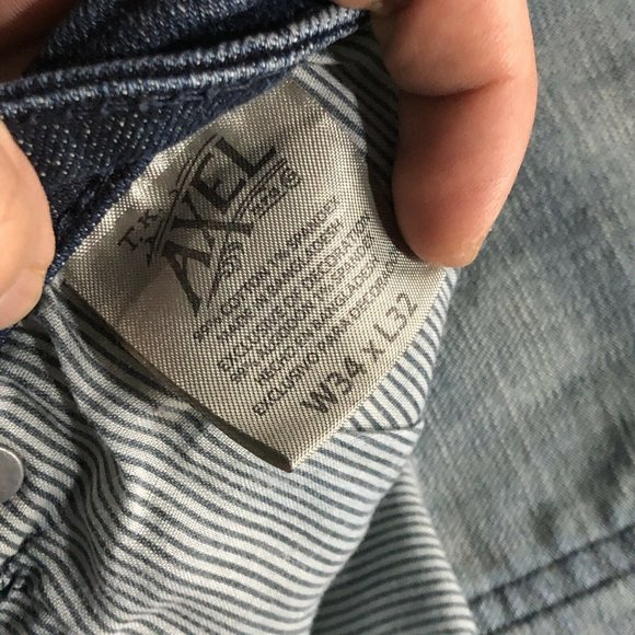 Mens TK Axel Blue Denim Jean Straight Leg Medium Wash Size 34 x 32 - Picture 4 of 7